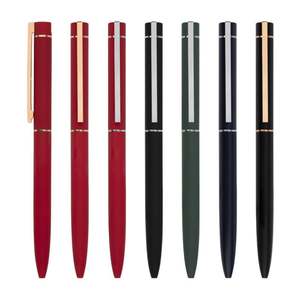 Meilleurs stylos à bille en métal en gros, multicolores, avec revêtement en caoutchouc, stylos à bille avec logo personnalisé imprimé OEM, pour la papeterie - Product Image 2