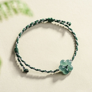 Bracciale <span class=keywords><strong>per</strong></span> Coppie Tiba in Tungsteno Naturale di Grado Superiore, con Fiore di Pesco Blu Acqua, Lavorato a Mano, <span class=keywords><strong>per</strong></span> Uomo e Donna - Product Image 2