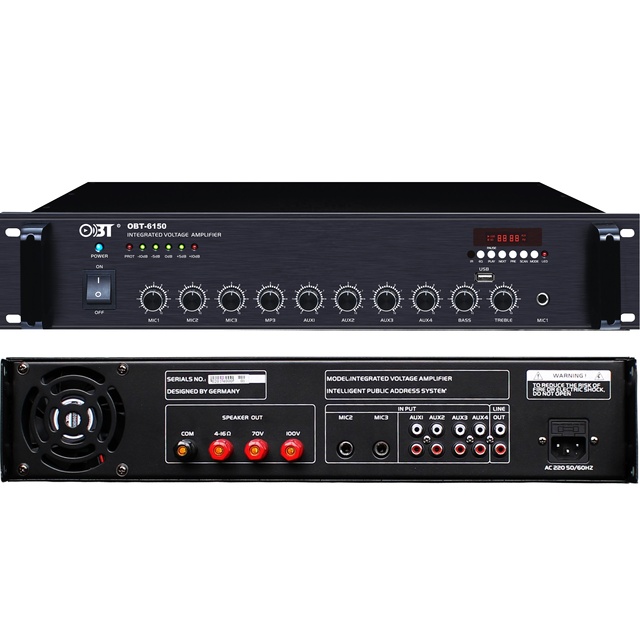 Sound Power Amplifier Professional 6 Channel Obt Coaxial Speakers Types Pa Mixer Amplifier