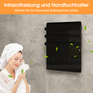 Calentador de Baño Inteligente de Grafeno Infrarrojo con Toallero Calefactado, Vidrio Templado, Control Táctil WiFi, IPX4 - Product Image 4