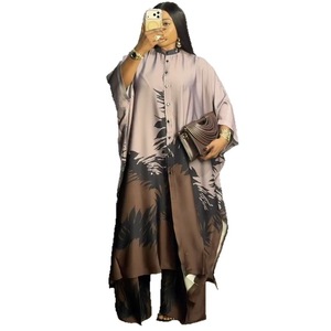 Completo da donna per l'ufficio Europa America, <span class=keywords><strong>Abbigliamento</strong></span> Donna 2026, Nuovo Set Estivo Africano <span class=keywords><strong>Taglie</strong></span> <span class=keywords><strong>Forti</strong></span> con Camicia Lunga Stampata con Bottoni e Pantaloni a Gamba Larga - Product Image 5