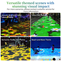 Lumières de projection interactives sur le thème des feuilles d'automne, conçues pour attirer les foules, lieux de divertissement en plein air, plaza immersive