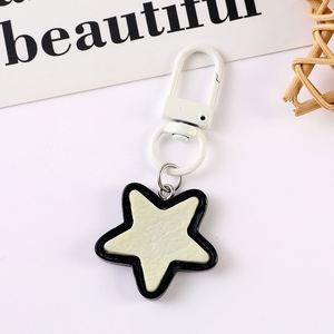 New Cartoon Black and White Star and Pentagram Cute Y2K Retro Best Friend Sweet <b>Cool</b> <b>Backpack</b> Accessory Keychain - Product Image 3
