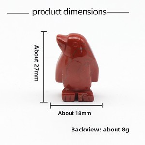 Statue de pingouin en cristal de quartz rose sculptée à la main, ornée de pierres de guérison mélangées, pour la décoration de la maison ou comme cadeau - Product Image 5