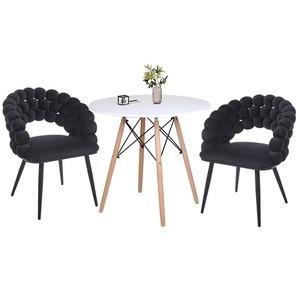 Silla de Comedor Moderna para Restaurante Comercial con Tapicería de Terciopelo, Respaldo Hueco Acolchado y Patas de Metal Resistentes - Product Image 3