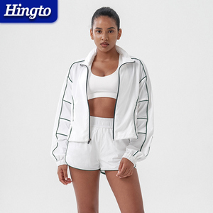 Set da Tennis Sportivo da <span class=keywords><strong>Donna</strong></span> 3 Pezzi: Polo da Golf, <span class=keywords><strong>Pantaloncini</strong></span> Sportivi e Giacca a Maniche Lunghe ad Asciugatura Rapida - Product Image 5