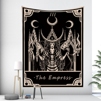 Paysage en lin et coton contemporain personnalisé tapisserie murale écologique couvre-lit tapis de plage couverture dieu déesse lune