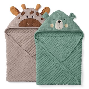 Poncho <span class=keywords><strong>de</strong></span> <span class=keywords><strong>bain</strong></span> en <span class=keywords><strong>gaze</strong></span> pour enfants, motif éléphant ou ours <span class=keywords><strong>de</strong></span> dessin animé, en <span class=keywords><strong>coton</strong></span> doux et absorbant, avec capuche et oreilles d'animaux, <span class=keywords><strong>cape</strong></span> pour bébé - Product Image 1