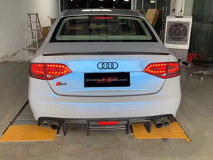 Labio de alerón de fibra de carbono con luz para Audi <span class=keywords><strong>A4</strong></span> B8 S4 Sedan difusor de parachoques trasero Bodykit 2009-12 - Product Image 5