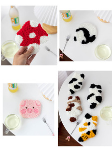 Kit de posavasos de aguja perforada para adultos, niños, principiantes, taza de inicio, juego de fabricación de alfombras con mechones - Product Image 3