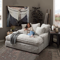 Nuevo sofá de doble asiento de muebles para el hogar segmentados modulares de pana a rayas gruesas con sofá cama grande Ted para sala de estar