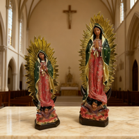 Cadeau religieux mexicain vierge marie sculptures Notre-Dame de Guadalupe polyrésine pour fournitures de décoration de noël