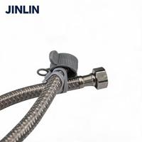 Tuyau d'alimentation d'eau tressé en acier inoxydable 304 JINLIN, anti-éclatement, haute pression (250 PSI), flexible, pour eau froide et chaude, pour salle de bain