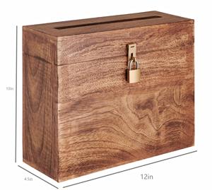 Urna de Madera para Votaciones y Sugerencias con Cerradura y Ranura para Llave, Caja de Recolección de Madera Natural, Venta al por Mayor Directa de Fábrica para Eventos - Product Image 2