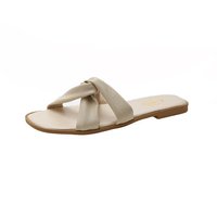 Nouvelles sandales plates d'été de style coréen pour femme, décontractées, respirantes, antidérapantes, à enfiler, pour la plage et les centres de villégiature, avec nœud