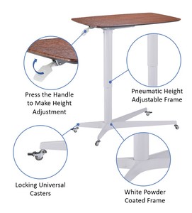 Training Table <b>Workstation</b> Casters with brake Ergonomic Adjustable Table for School - Product Image 2