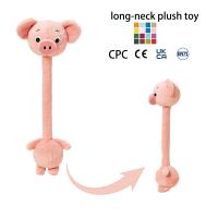 Boneka Jerapah Coklat Lucu Leher Panjang, Mainan Hewan Isi Dakron yang Dapat Diregangkan dengan Tali Tarik, Hadiah untuk Anak-Anak