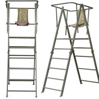 Échelle de chasse pliable en aluminium portable, antidérapante, avec garde-corps et siège pour la chasse au cerf
