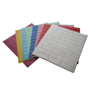 Hoge Kwaliteit 5 Stuk 3d Schuim Bakstenen Behang Set Interieur Witte Kleur Muurplaten Behang Voor Huisdecoratie