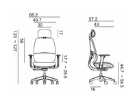 Chaise de bureau ergonomique en maille Lonkin, dossier haut pivotant, inclinaison 3 positions, avec support lombaire