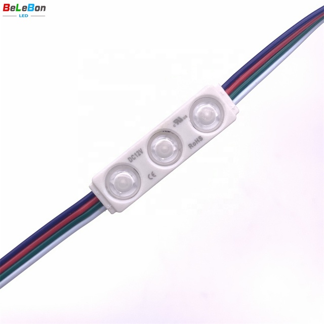 DC12V 2835 3years Warranty 0.65W 180 Degree 37*10mm 3 Led Mini Smaller Size IP65 RGB LED Module Light for Mini Channel Letters