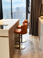 Chaise d'îlot de style nordique, inspirée de la France, tabouret de bar moderne de luxe, réglable en hauteur, pivotant, avec structure en acier inoxydable, pour la maison et l'hôtel