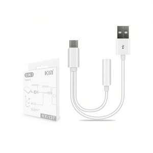 Type C Audio <b>Charging</b> <b>Cable</b> 2 In 1 For Mobile Phones KY 137 - Product Image 1