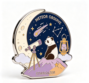 Pin de solapa de esmalte personalizado, broche de metal, insignia de panda con telescopio espacial, regalo de recuerdo para bolsos y ropa - Product Image 3
