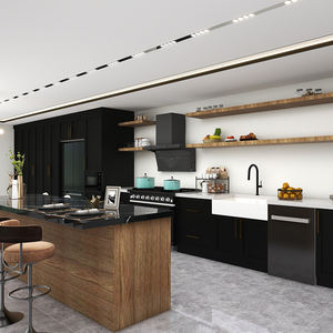 Foshan Factory <span class=keywords><strong>Outlet</strong></span> Venta Integrado Estilo abierto Granja Diseño MDF Cocina Buffet Gabinete Conjunto Diseño - Product Image 6