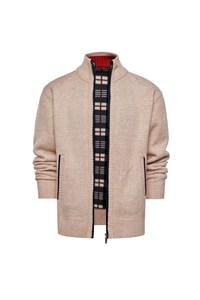 Suéter Cárdigan de Punto para Hombre con Cuello Alto y Media Cremallera, Color Sólido Melange, Manga Larga, para Invierno - Product Image 3