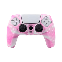 Peau de protection en silicone pour manette PS5 Style d'impression de jeu multiple Coque en caoutchouc Fonction lumineuse Type de pouce Sac PC
