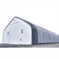 Abri de stockage moderne en tissu avec structure en acier à double poutre, tente d'entrepôt agricole robuste avec couverture en PVC pour le stationnement des voitures