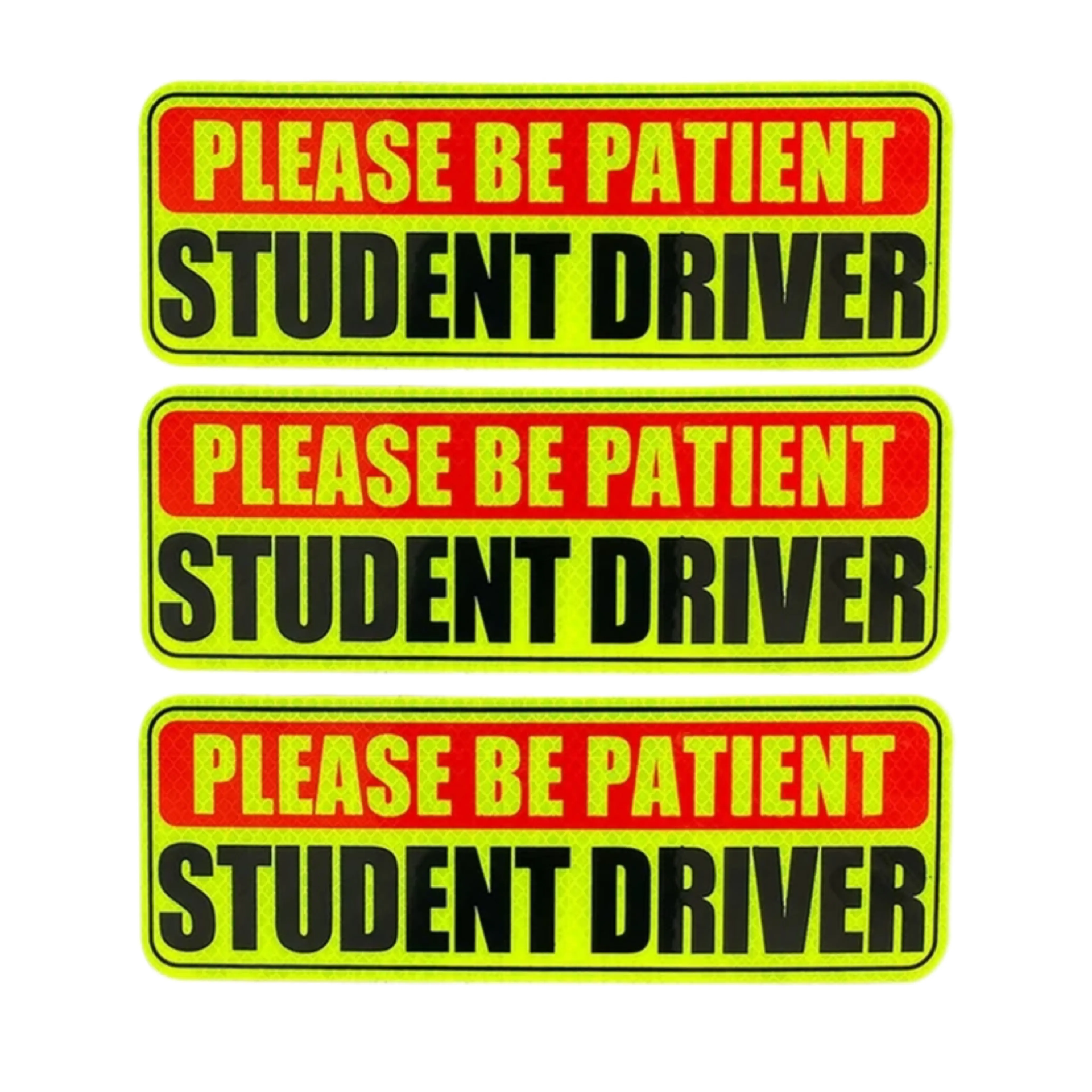 Custom Driving Safety Warning Please Be Patient Student Driver Car Body Detachable Reflective Magnetic Sticker