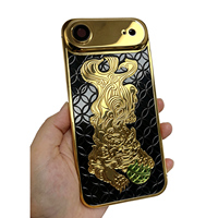 Coque arrière pour iPhone 17 Air, motif Pixiu Or Noir, texture pièce de monnaie rétro, étui porte-bonheur chinois, impression d'image personnalisée disponible