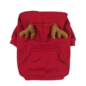Christmas Reindeer Hoodie Red Pet Dog Cat <b>Costume</b> Cute Animal Design Polyester Material <b>Transformation</b> <b>Costume</b> - Product Image 3