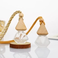 Diffuseur de parfum pour voiture en verre vide rechargeable avec bouchon en bois, vente chaude