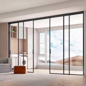 Üst asılı alüminyum sürgülü kapı gizli parça ve çerçevesiz cam prim evler için bakmak - Product Image 6