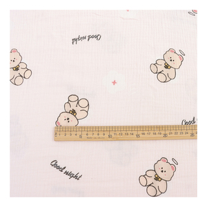 100% hữu cơ combed cotton in ấn Vải đôi nhăn Muslin cho quần áo trẻ em bong bóng dệt mục tiêu cho trẻ em trai và trẻ em gái - Product Image 6