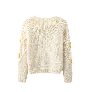 Moda de primavera botón personalizado bordado a mano cárdigan señora abrigo de punto - Product Image 2