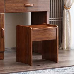 Dazhang Jiaju Solid Wood Dressing <b>Table</b> Walnut Bedroom Makeup Storage Integrated <b>Vanity</b> With <b>Mirror</b> And Stool - Product Image 3