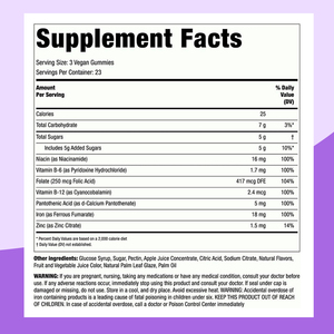 Complément Alimentaire de Fer de Haute Qualité Sans Gluten, Gummies au Fer avec Complexe B et Folate pour le Bien-être Général - Product Image 2