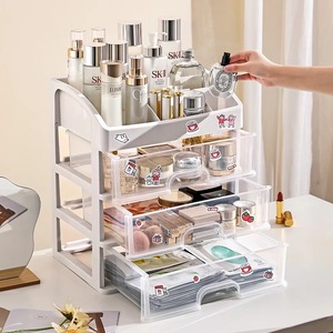 Cosmetic <b>Storage</b> <b>Drawer</b> Organizer <b>Plastic</b> Cute Makeup Desk Organizer With <b>Drawers</b> For Bathroom Bedroom Use - Product Image 1