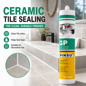 Sigillante Siliconico Multiuso ad Alta Adesione <span class=keywords><strong>per</strong></span> Porte e Finestre in Vetro, Impermeabile, Bianco Trasparente 300ML - Product Image 2