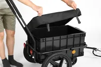 Remorque de vélo universelle Sepnine 20316N pour transport de marchandises, chariot de voyage, chariot remorquable pour animaux de compagnie, camping en plein air, pique-nique - Expédition UE