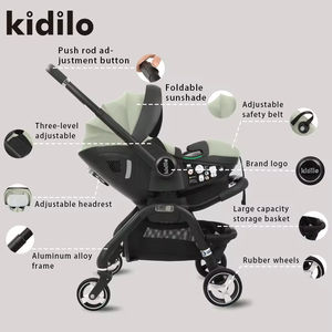 Kidilo S366 Kereta Dorong Bayi 3 in 1 dengan Kursi Mobil Lipat untuk Bayi Baru Lahir, Kereta Dorong Lipat untuk Anak - Product Image 3