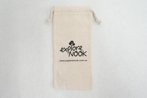 Sac en coton sergé blanc naturel avec cordon de serrage, impression de logo personnalisée, lavable, sac à pain, soldes de Noël, sac en coton - Product Image 5