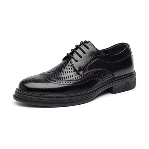 Chaussures Richelieu habillées en cuir véritable pour hommes, à lacets, nouvelle collection 2025, semelle carrée épaisse, rehaussantes et antidérapantes - Product Image 3