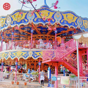 Trung tâm giải trí gia đình công viên chủ đề hội chợ cưỡi cổ điển sang trọng hai tầng băng chuyền để bán - Product Image 2