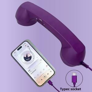 Combiné téléphonique filaire de type C à branchement direct, style rétro, avec écouteur filaire et annulation active du bruit (ANC) - Product Image 3