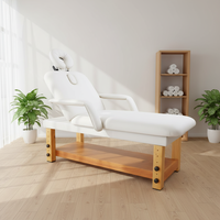 Table de massage pliable en bois, certification CE ISO, cuir synthétique, épaisseur 10 cm, design moderne, cliniques, centres de bien-être